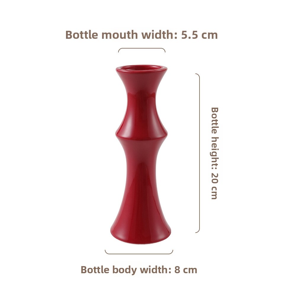 Retro Ins Style Red Flower Vase
