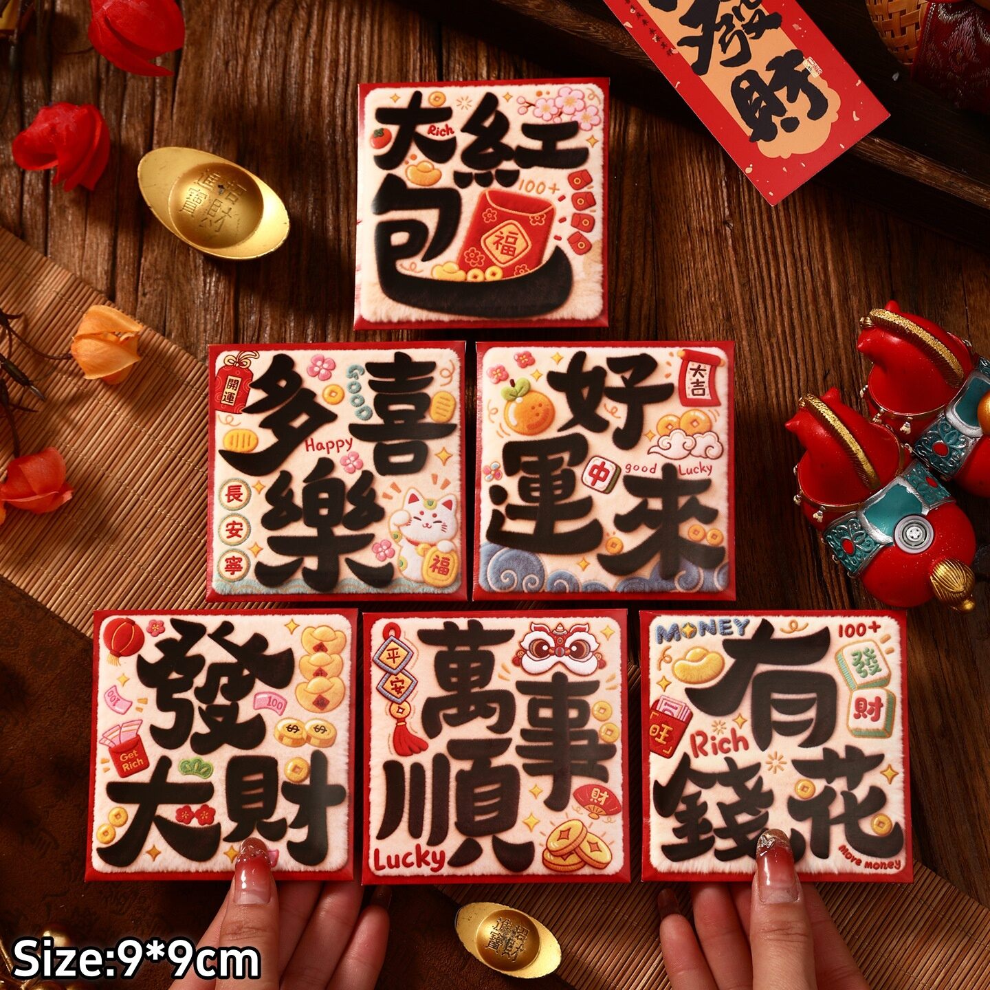6 Pcs 2026 Horse Year Creative Red Envelope New Year Spring Festival Lucky Money Pouch Cute Pony Pattern Red Packet