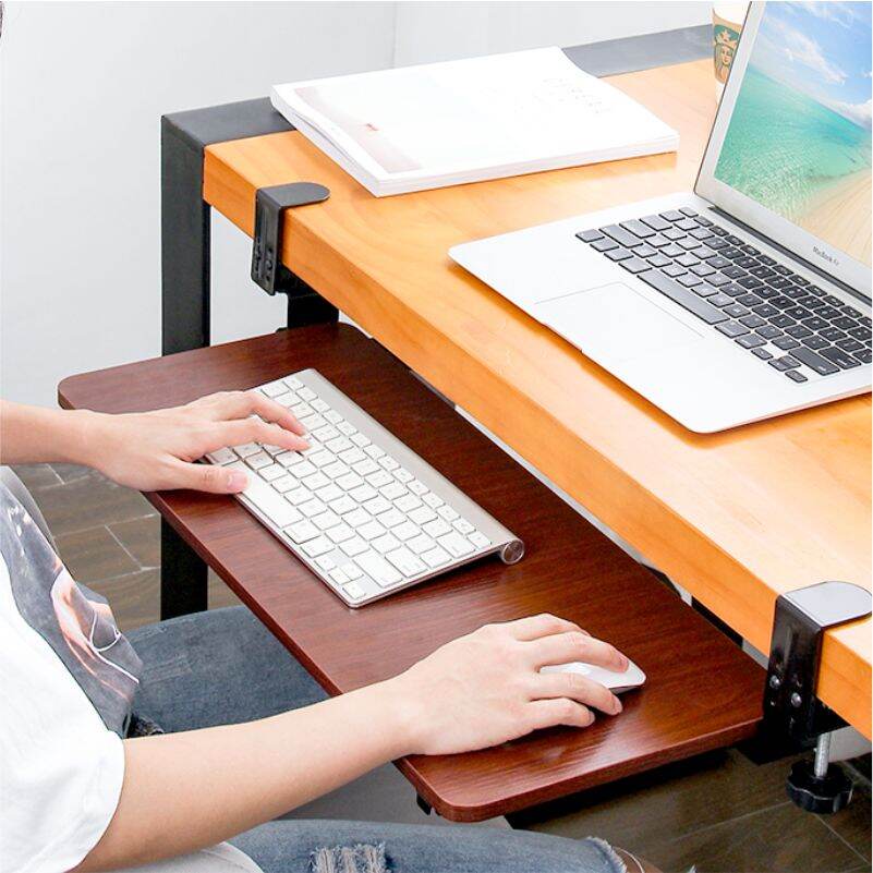 Easy Assembly Sliding Pull-Out Tray Duronic Keyboard Platform DKTPX1 Ergonomic Workstation Solution Clamp On Keyboard Tray Under Desk Drawer for Keyboard and Mouse 