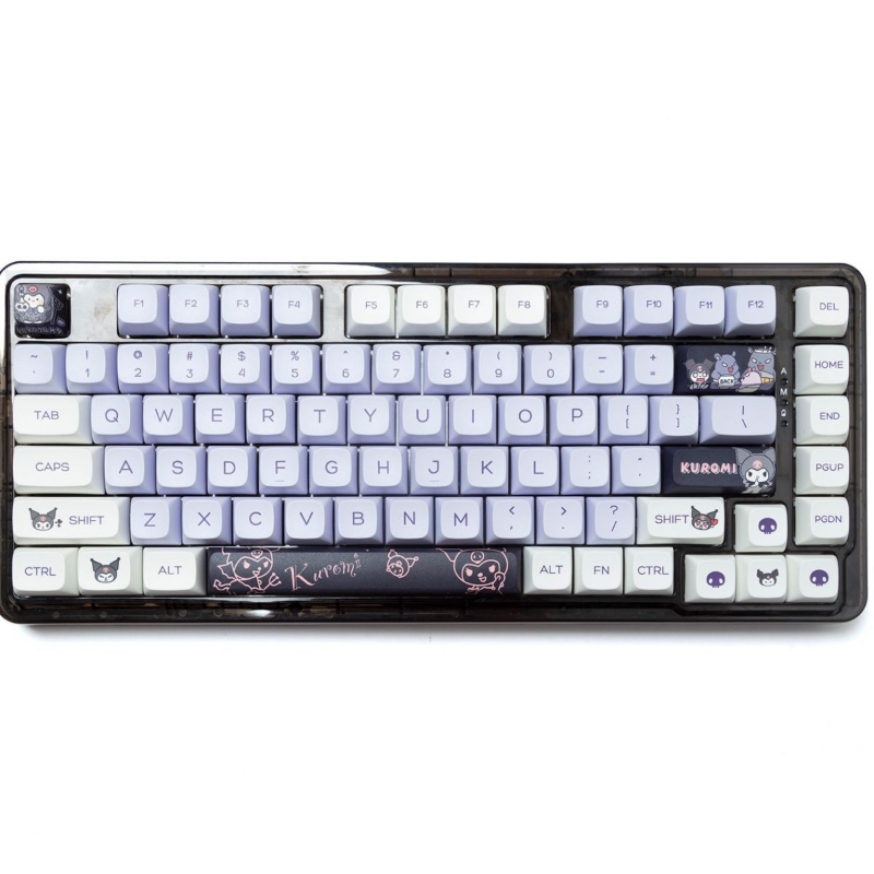 Sanrio Anime Kawaii Kuromi Keycaps  Cartoon Style Mechanical Keyboard Key Caps Cute PBT Key Caps Keyboard Accessories. 