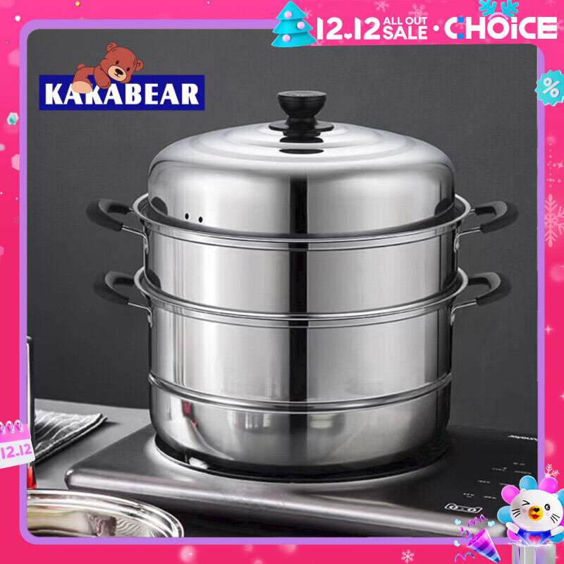 หม้อนึ่ง ซึ้ง หม้อนึ่งสแตนเลส รุนฝาทรงสูง ขนาด 28CM หม้อสแตนเลส หม้อต้มอาหาร ใช้กับเตาไฟฟ้าได้ ราคา 186 บาท*ส่งฟรี