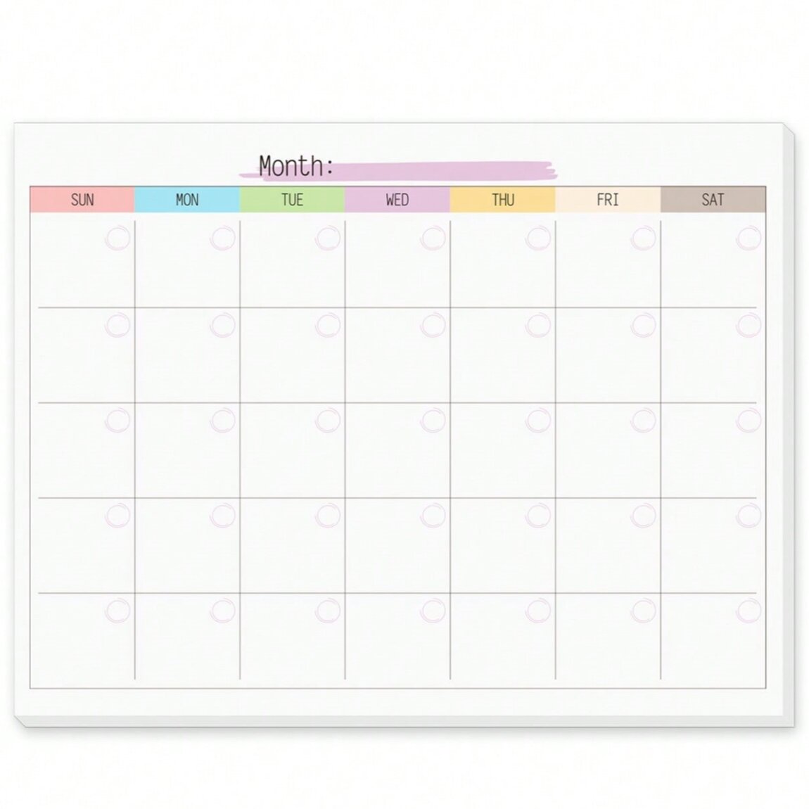 A4 Undated Monthly Calendar Planner Large Desk Pad with Blank Date Boxes for Scheduling Appointments and Task Organization