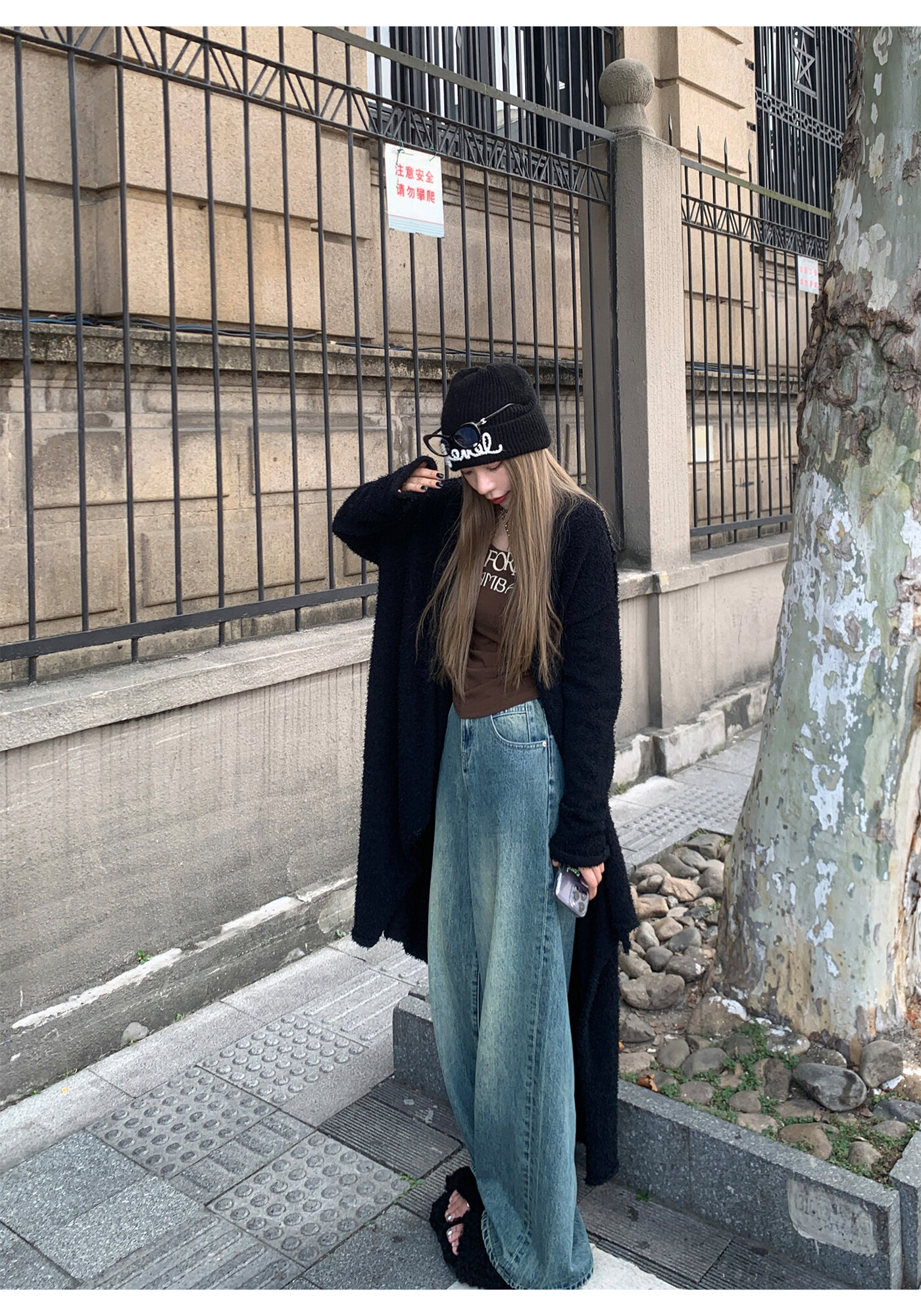 High Waist Wide Leg Jeans Women's Loose Fit Washed out Style Spring Autumn Denim Pants by LUU Peach Joy Slimming Effect · v2