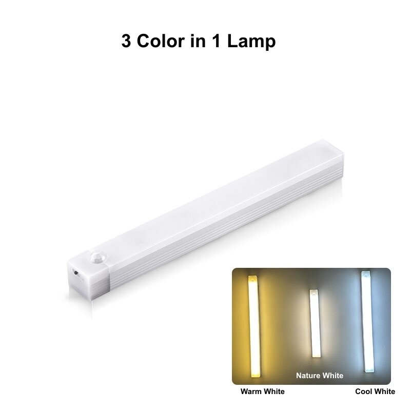 USB Rechargeable Wireless Motion Sensor LED Bar Light Induction Night Light Magnetic Cabinet Portable Cordless Lamp for Kitchen