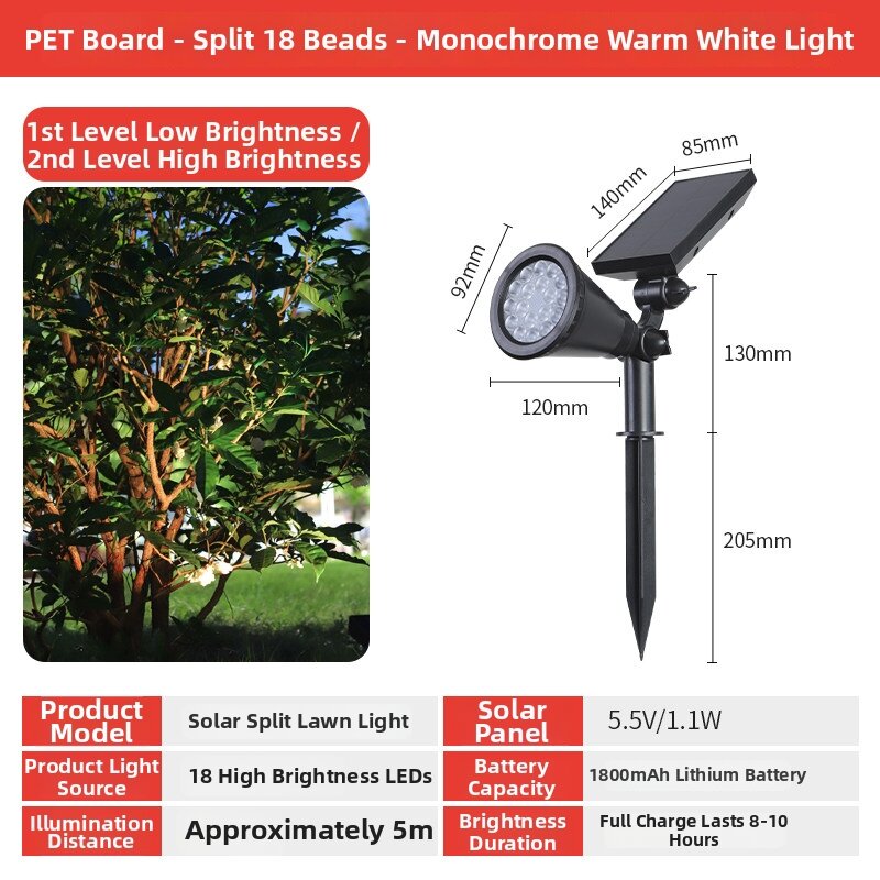 TONGZHIGUANG | Solar Waterproof Spotlight Outdoor Landscape Light