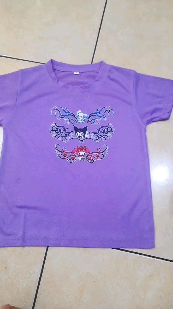 Atasan kaos anak perempuan cinnamoroll kuromi melody usia 2-10 tahun