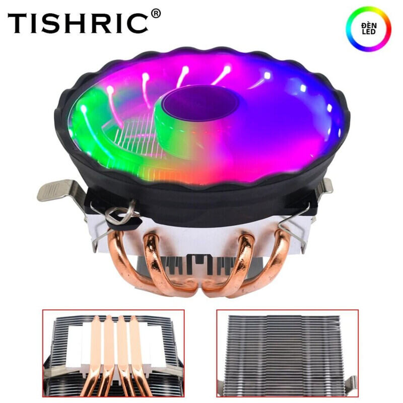 Tishric RGB RGB 4Pin Quạt Tản Nhiệt CPU Tản Nhiệt Cho Intel LGA 2011 1150 1200 775 1151 1155 X99 X79 AMD AM3 AM4 - Quạt Làm Mát Bộ Vi Xử Lý