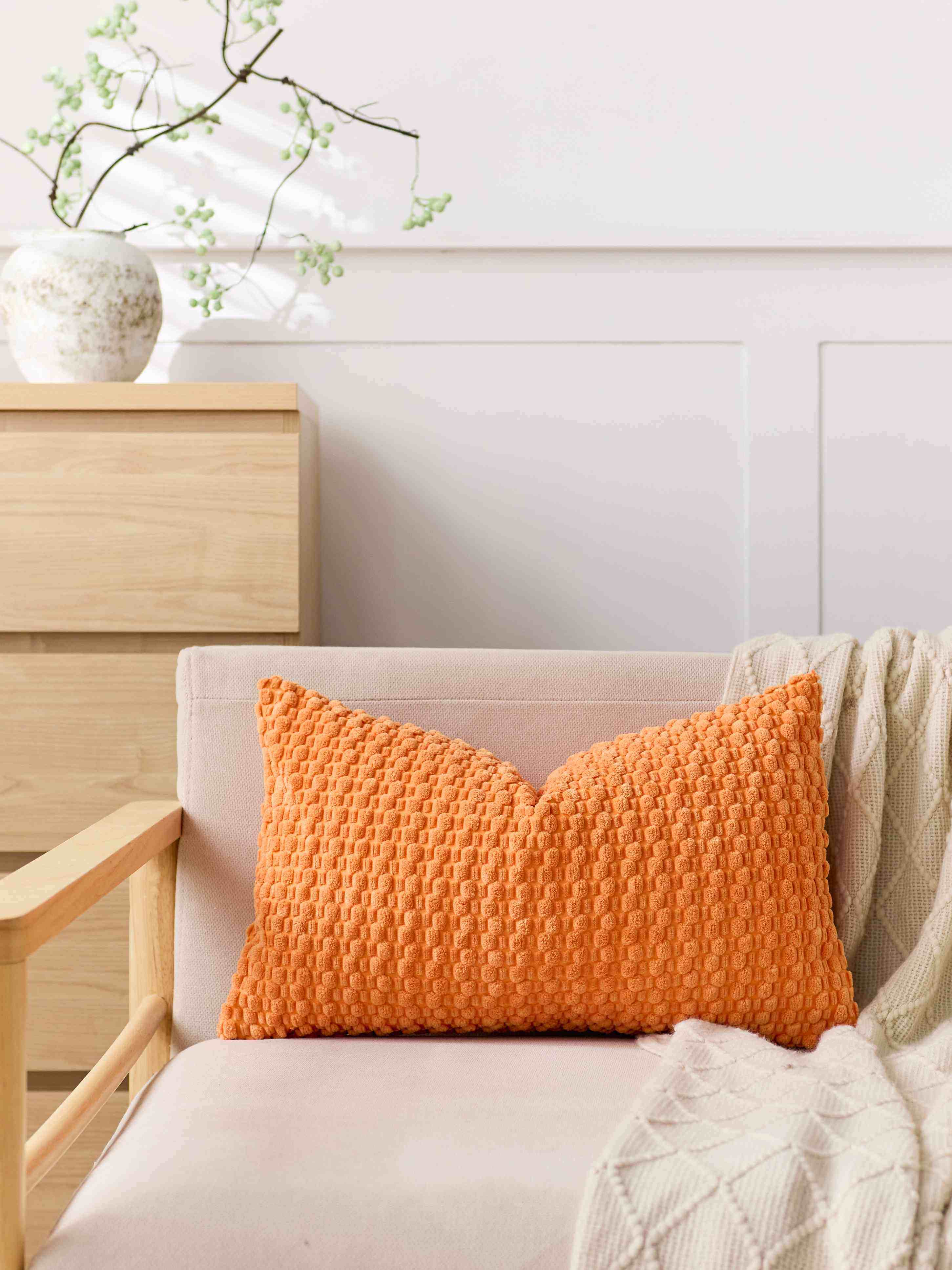 2025 New Yellow Decorative Pillow Cover Striped 30x50CM Cushion Cover Corduroy Boho Lumbar Pillow Cover for Sofa Room Home Decor