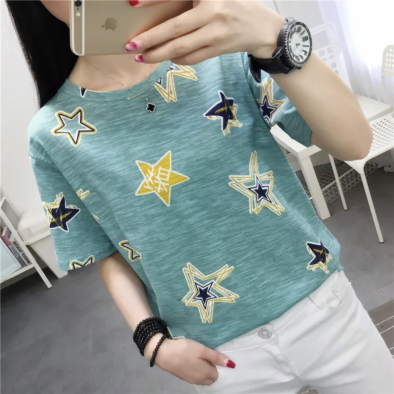 Short Sleeve T-shirt Women Fashion 2021 Students New Style Student Loose Casual Tops