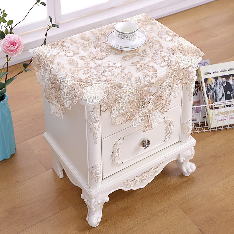 Lace Tablecloth Rectangular Coffee Table Covers Hollow Cloth Round Eight Immortal Yarn Embroidered Bedside Cover Towel Tv Lazada Singapore Lace Tablecloth Rectangular Coffee, Round Bedside Table Covers