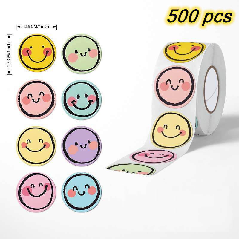 100-500pcs Cute Reward Stickers for Kids School Supply - DIY Thank You Sealing Labels Stationery Toy Game Tags for Teachers Gift
