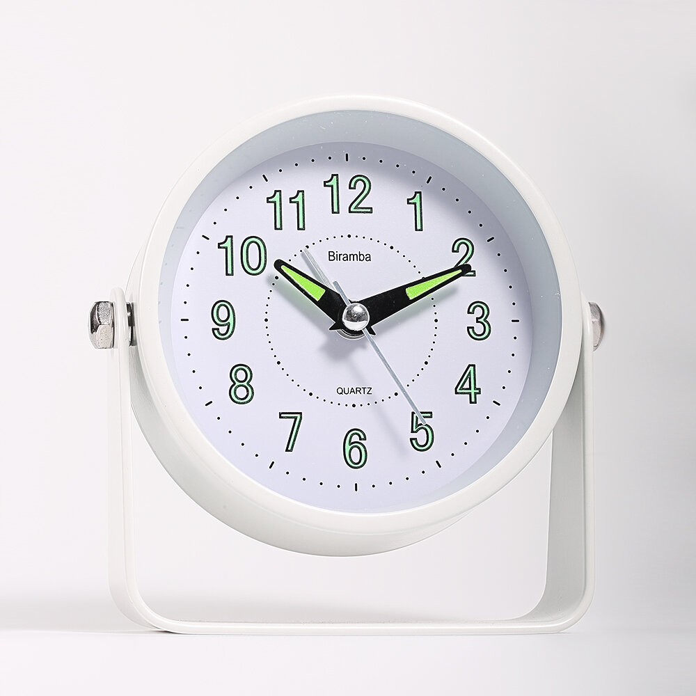 Biramba Mini Alarm Clock with Night Light Silent Sweeping Second Creative Bedside Fashionable Clock from Japan And Korea