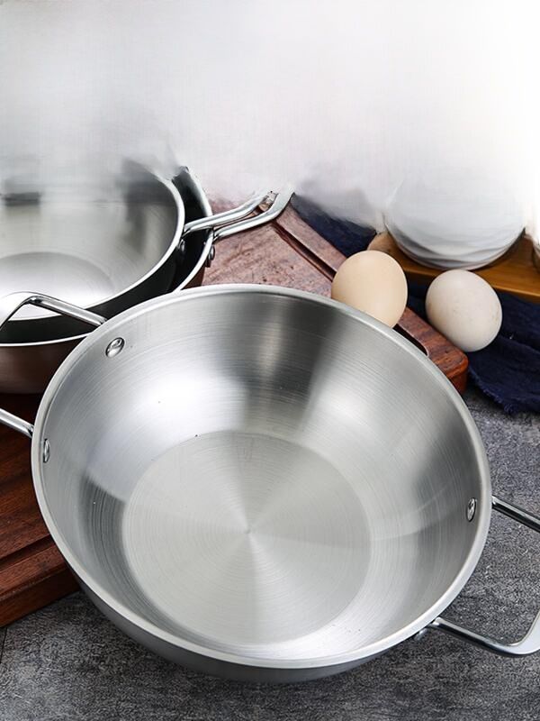 Korean Style Stainless Steel Noodle Pot Double Ear Seafood Soup Pot Small Tom Yum Goong Instant Noodles Pot Popular Online. 