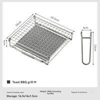 Campingmoon | CAMPINGMOON Outdoor Camping 304 Stainless Steel Folding Toast Grill Net Uniform Baking Card style Gas Stove Grill Net