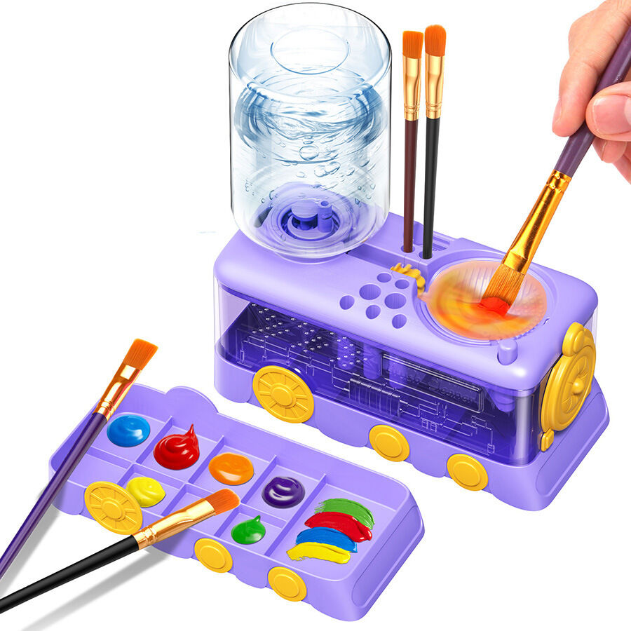 Automatic Water Changing Brush Rinser Cup for Watercolor Acrylic Oil Painting Brush Cleaning Paint Brush Washer Cleaning Machine