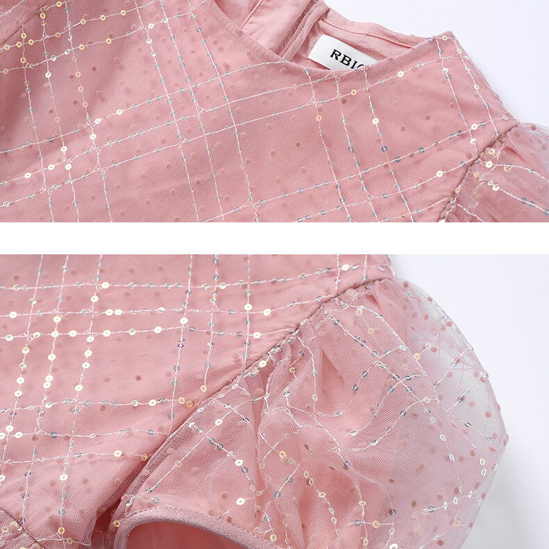 RBIGX Mädchenkleid im Prinzessin-Stil, schwarzer Netzrock mit Puffärmeln, Sommermode, Märchenprinzessinenkleid aus Nylonstoff
