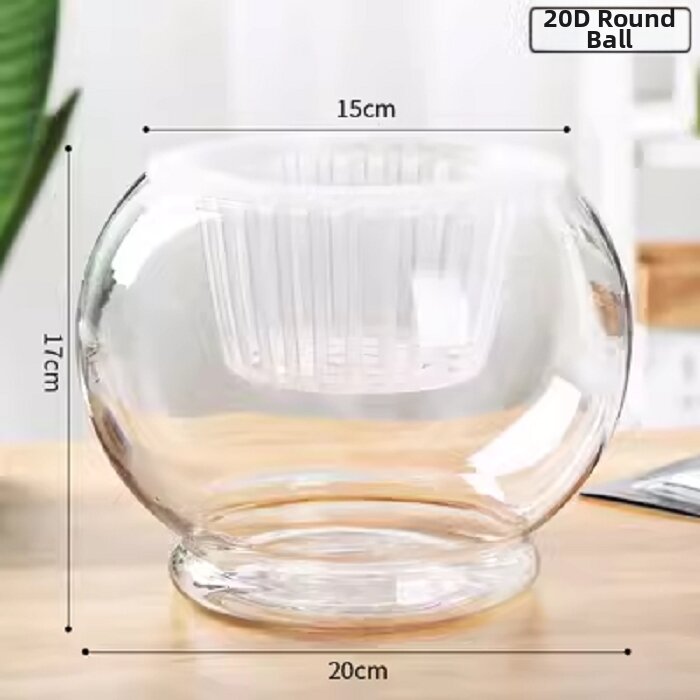 Modern Simplicity Glass Flower Vase Bowl Lotus Water Cultivation Daffodil Plant Desktop Decorative Piece for Living Room Balcony