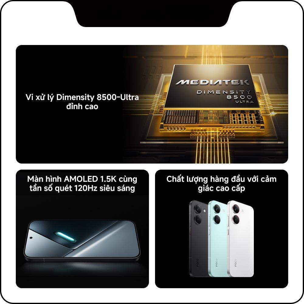 Điện thoại thông minh POCO X8 PRO| Pin cực lớn 6500mAh(typ) sạc nhanh 100W| Màn hình AMOLED 1.5K 120Hz