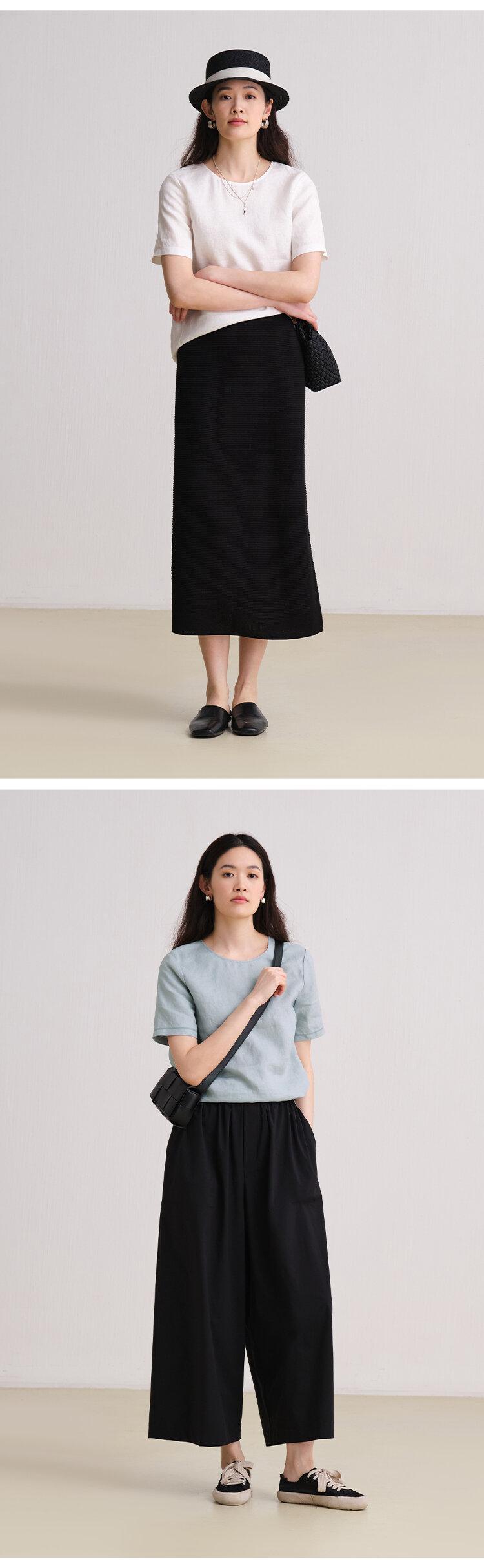 100% Linen Short Sleeve T-Shirt Women's Casual Style Original Travel Wear Spring Season Versatile Comfortable Fit round Neck