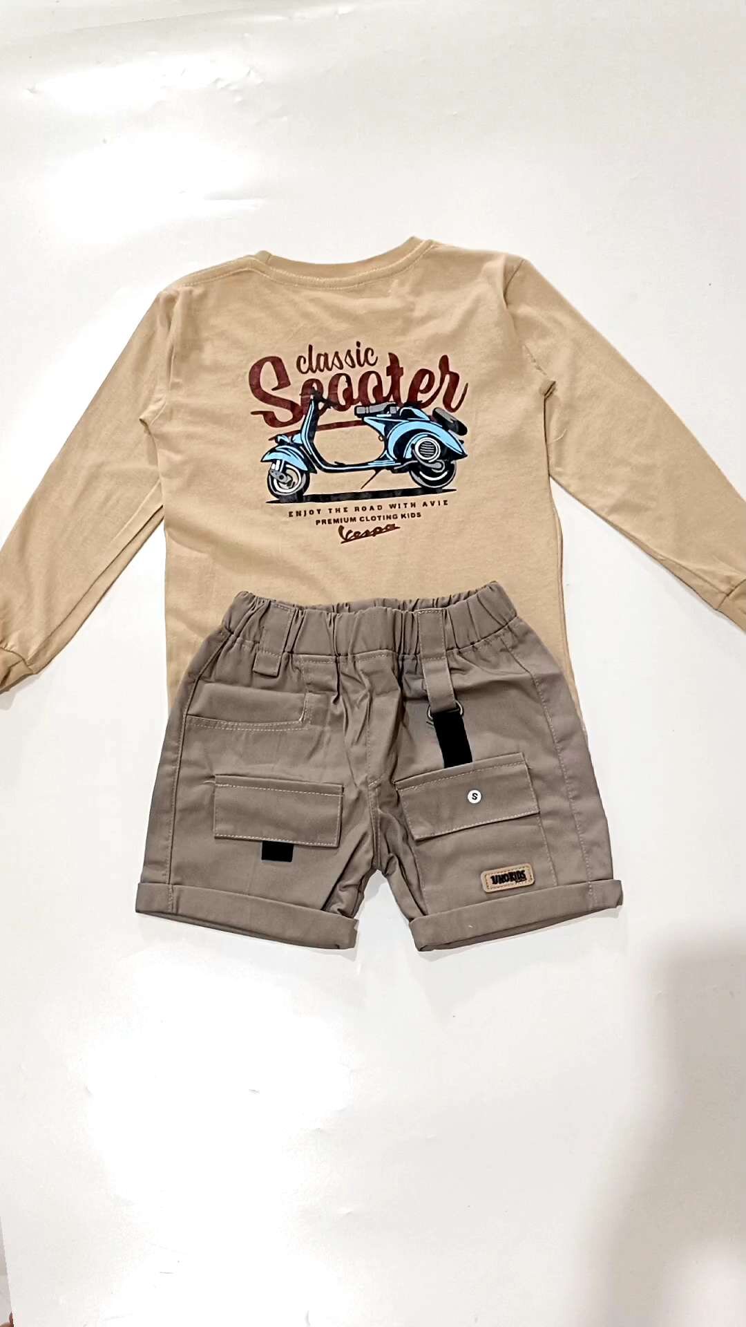 Baju Kaos Distro Anak Laki-laki Lengan Panjang Motif Motor Usia 1-12Tahun