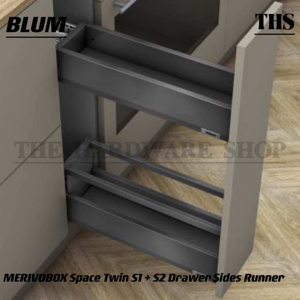 BLUM MERIVOBOX Space Twin S1 + S2 Drawer Sider Runner （Silk White