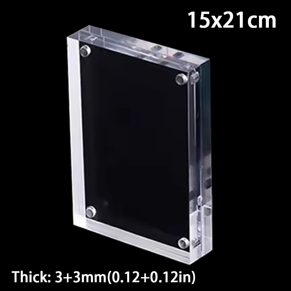 New Transparent Photo Frame Magnetic 3+3mm Poster Display Stand Acrylic Fridge Magnets for Room Desk Home Decoration