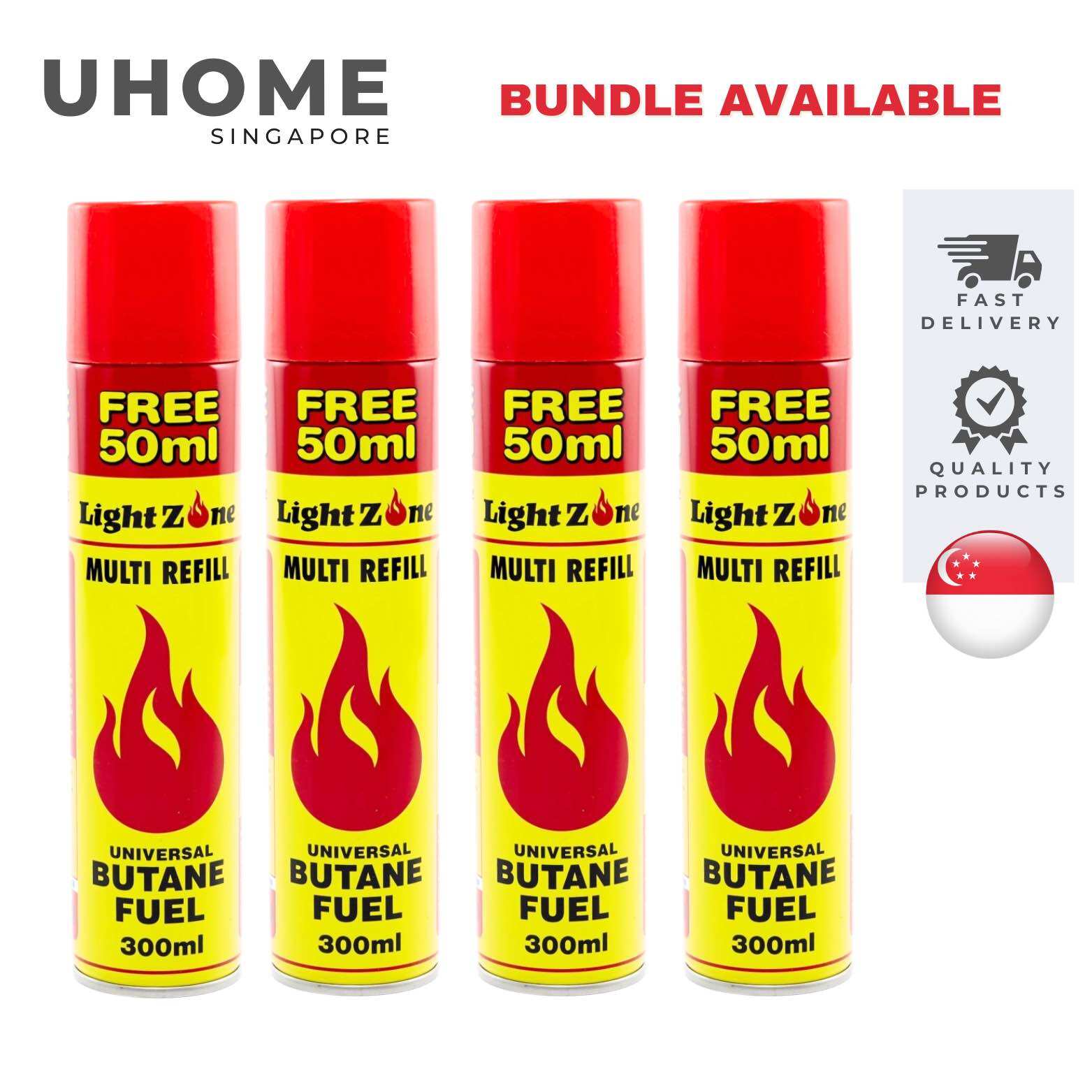 Light Zone Universal Butane Fuel / Gas Lighter Refill (300ml + 50 ml ...