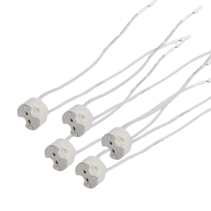 5pcs/lot GU10 MR11 G4 GU5.3 GY6.35 MR16 with Clip LED Bulbs Holder Halogen Socket Pottery and Porcelain Lamp Bases