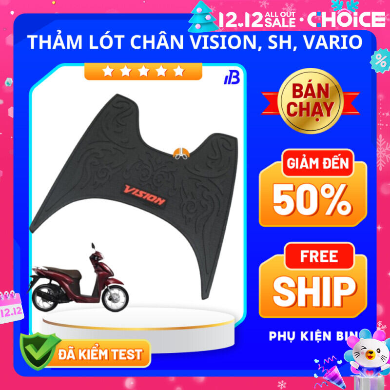 Thảm lót chân xe Vision, Vario, SH-Mode chất liệu cao su cao cấp
