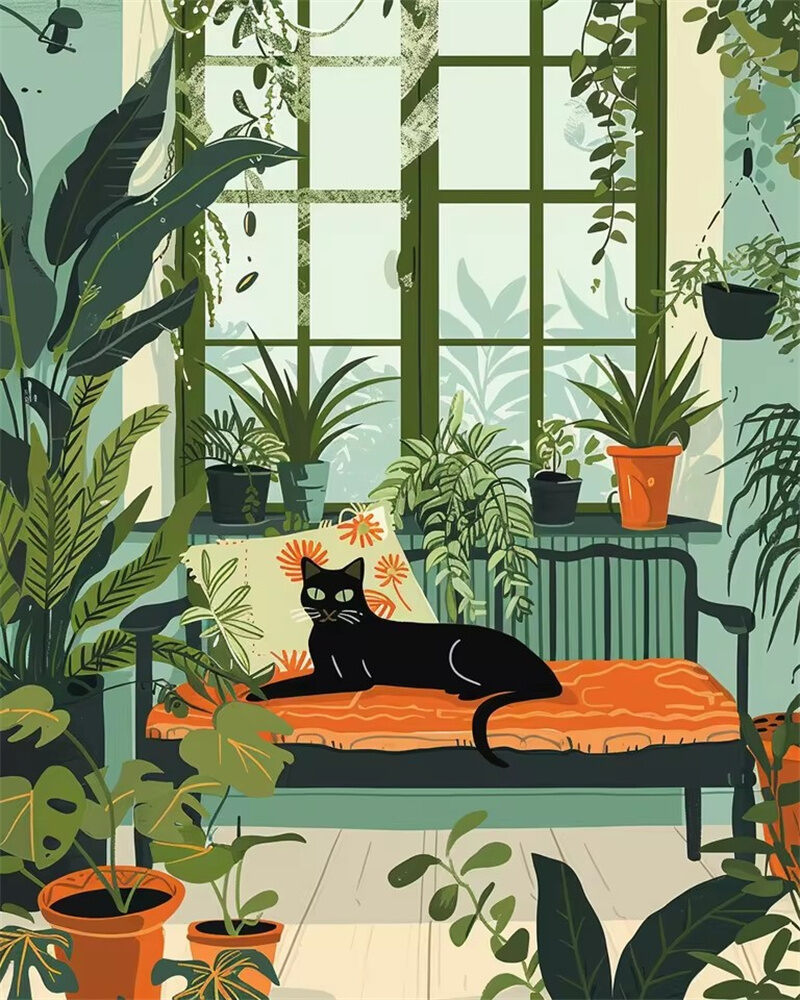 Painting By Number Kits Colorful Cats Lounge Modern Living Room DIY Digital Oil Painting Animals Coloring Artcraft Handpaint