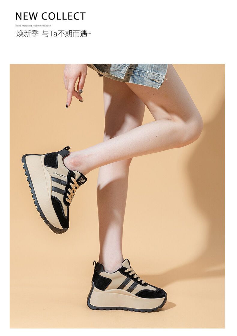 Spring New Style Women's Casual Thick Bottom Agan Dad Shoes Fashion Small Size Heightening Shoes Leisure Sports Running Shoes · v9