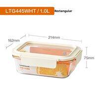LocknLock | Microwave-Safe Glass Food Storage Box Airtight Container Set 5 Sizes High Borosilicate Glass Square Meal Prep Container for Fridge Lunch Box