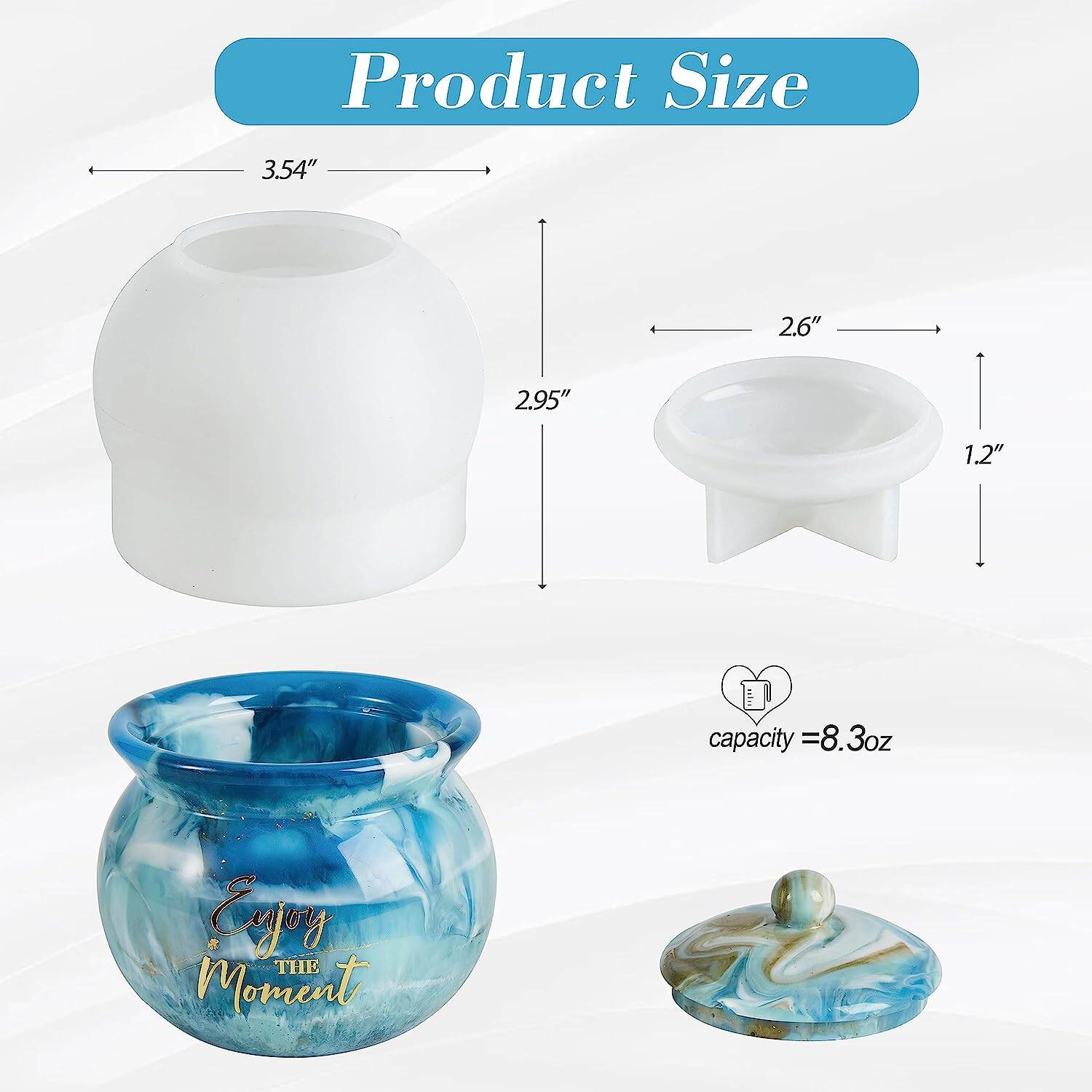 Jars Resin Molds Jar Silicone Molds with Lid Epoxy Resin Casting Molds Jar Molds for Storage BoxCandy Jewelry Container