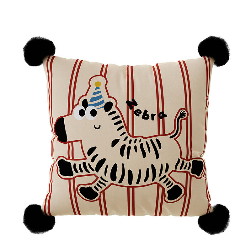 Festive Red New Year Cushion Cover Sofa Car Head Decorative Lumbar Pillow