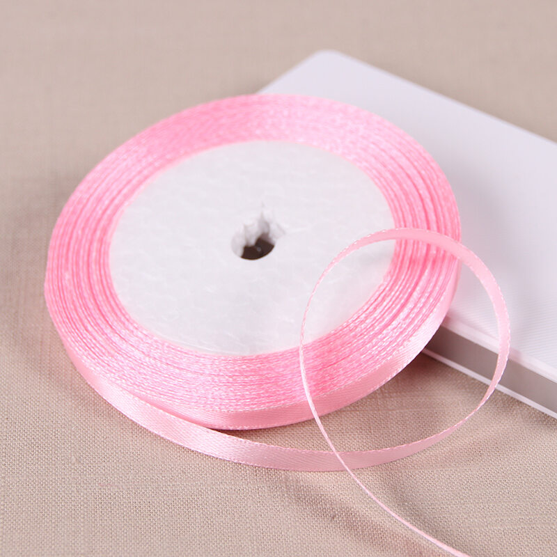 25yards/roll 6mm Satin Ribbon DIY Handmade Crafts Fabric Christmas Halloween Wedding Party Gift Box Flower Cake Decoration Tape