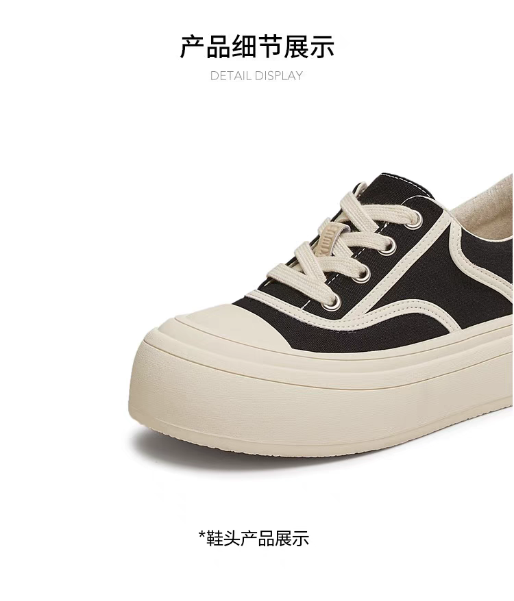Teenmix Thick Bottom Heightening Canvas Sneakers Women's Sport Casual Shoes Spring 2025 New KB071BM5 Cross Buckle Low Top · v8