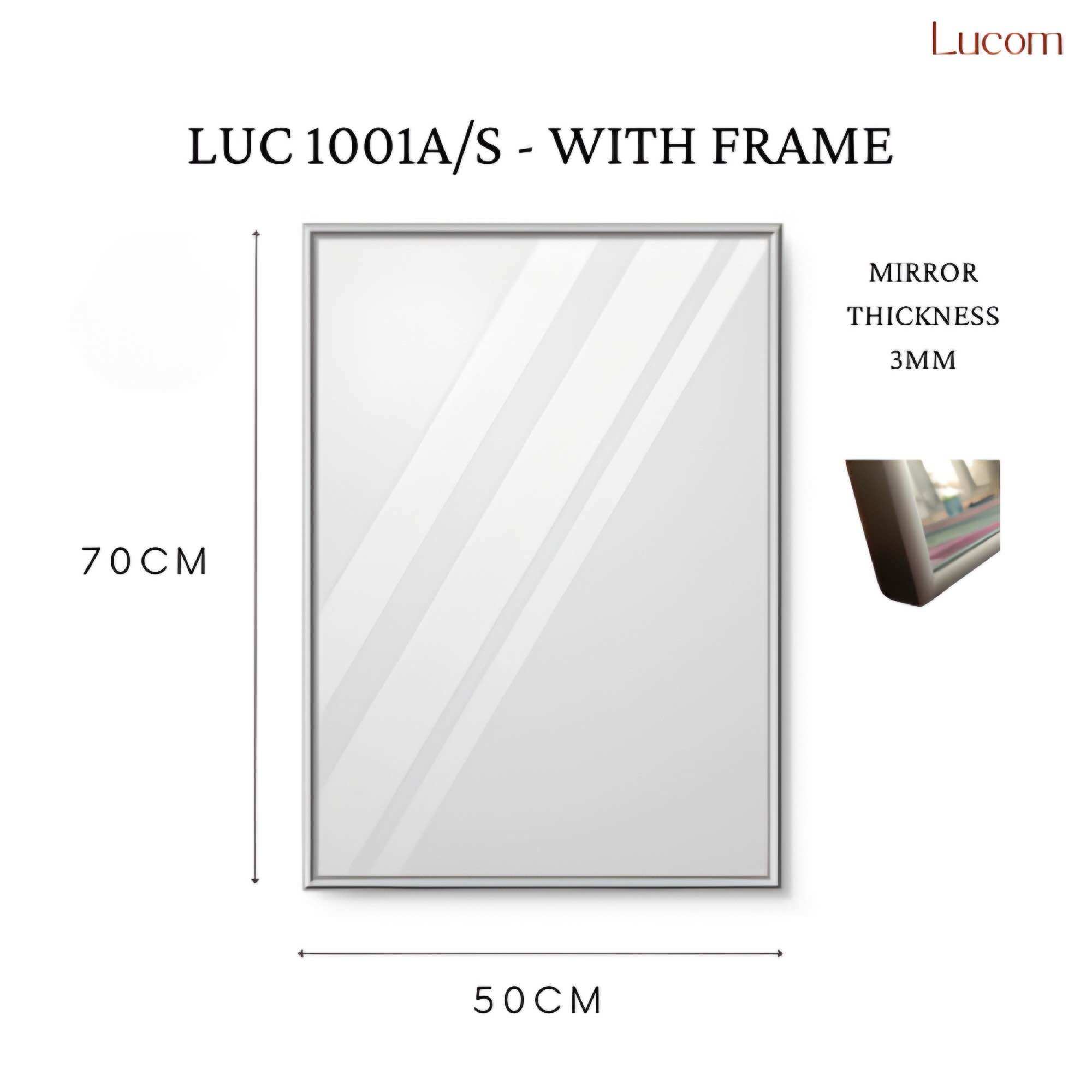 【SG ready stock】LUCOM Aluminium Bathroom Mirrors (High Quality Safety Film Toilet Mirror Wall Mirror Wall Mirror for Toilet)