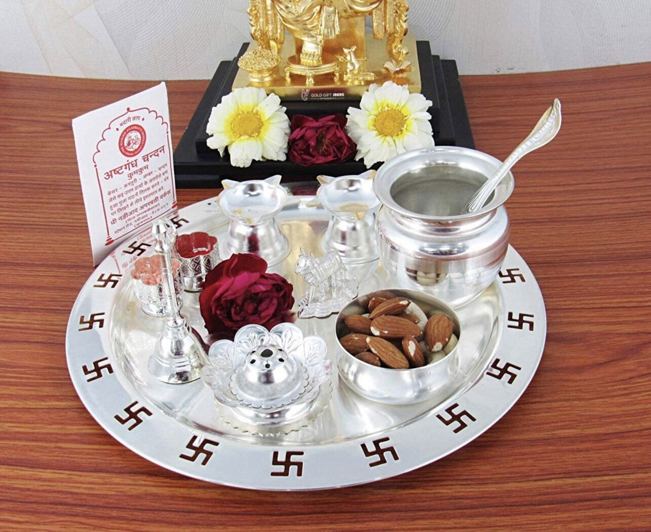 Gold plated hot sale pooja thali