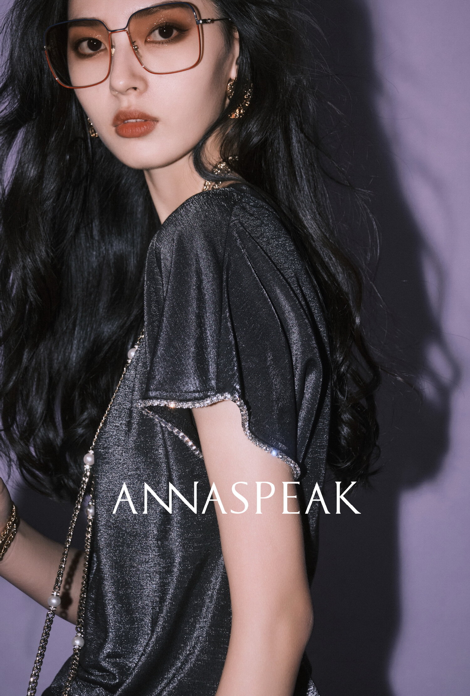 Annaspeak Galaxy 반팔 티셔츠 여성용 세련된 다이아몬드 장식 상의 캐주얼 루즈핏 퓨어 컬러 봄 여름 신상품