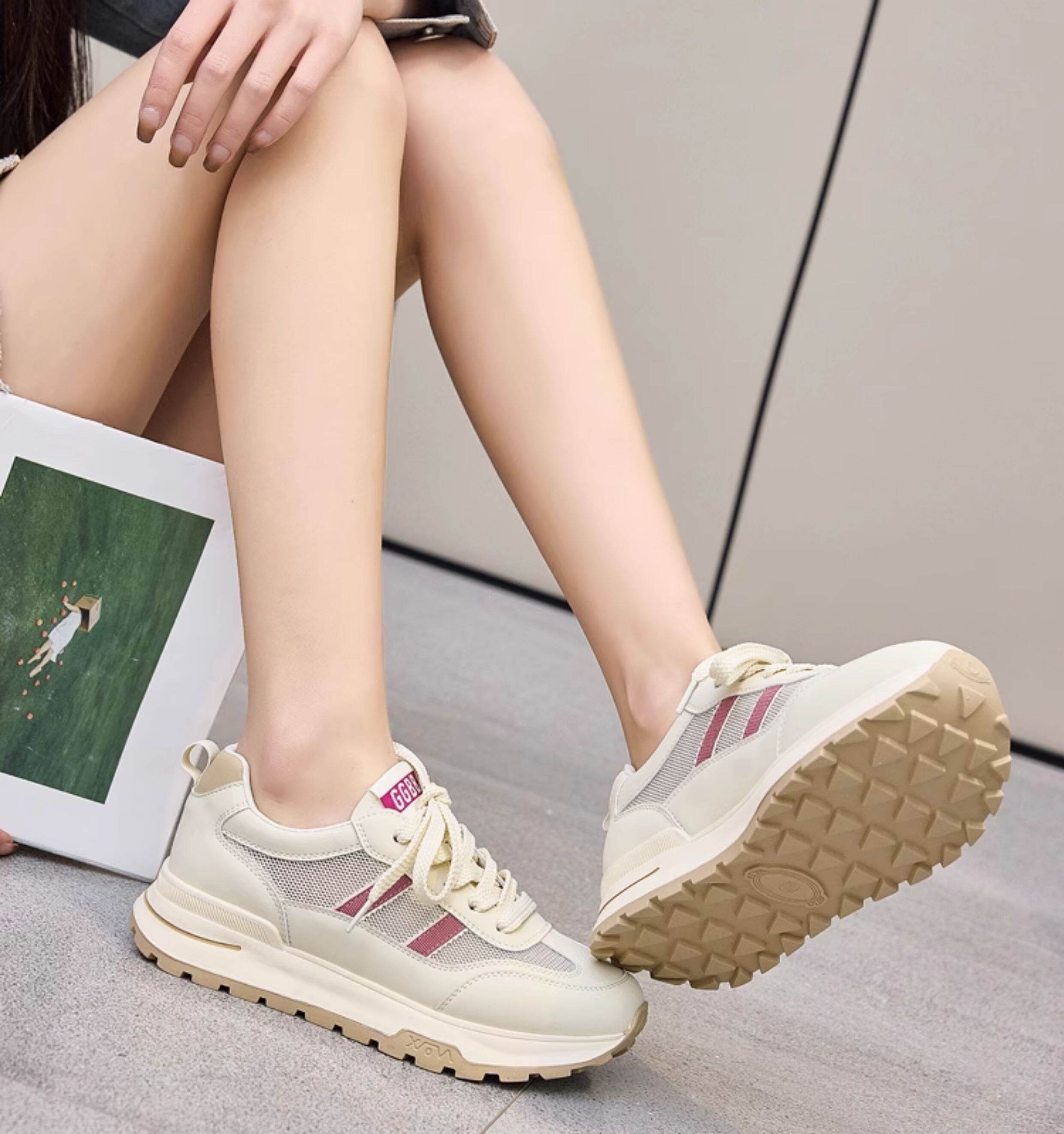 Zapatillas de malla de verano para mujer, zapatillas deportivas informales, estilo papá, modernas, sin cordones, punta redonda, tacón medio, calzado cómodo y a la moda