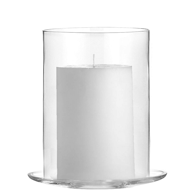 Glass Candle Sleeve Chimney OpenEnded Hurricane Candle Holder for