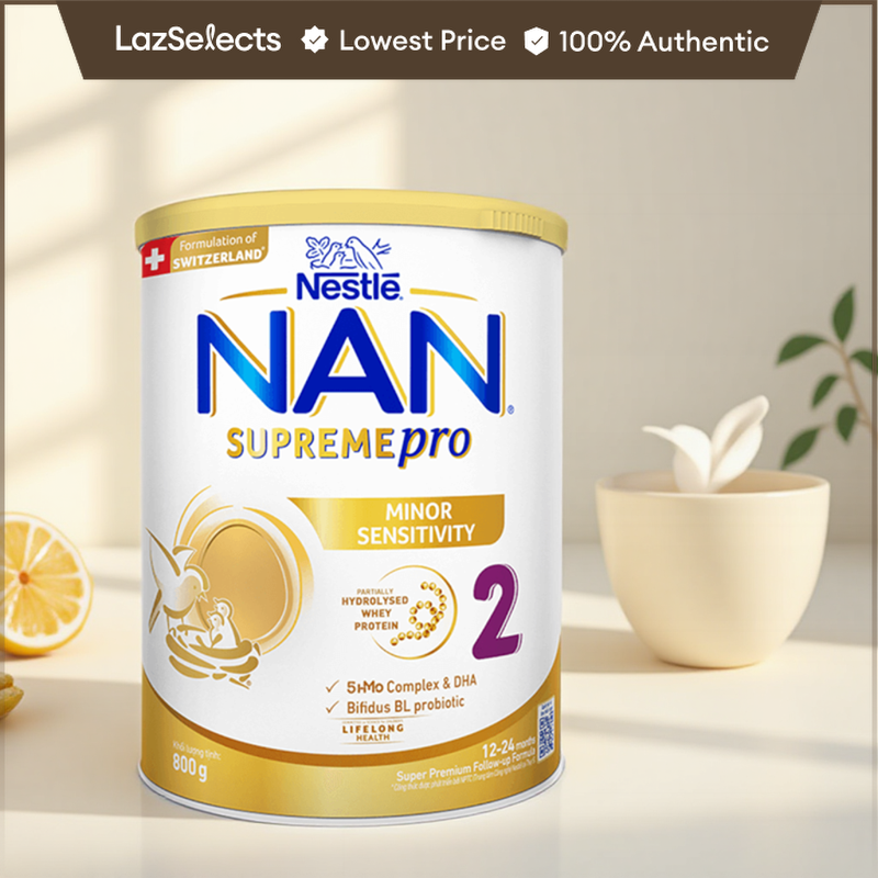 Sữa bột Nestlé NAN SUPREMEPRO 2 800g nhập khẩu Đức với 5HMO & đạm Gentle Optipro