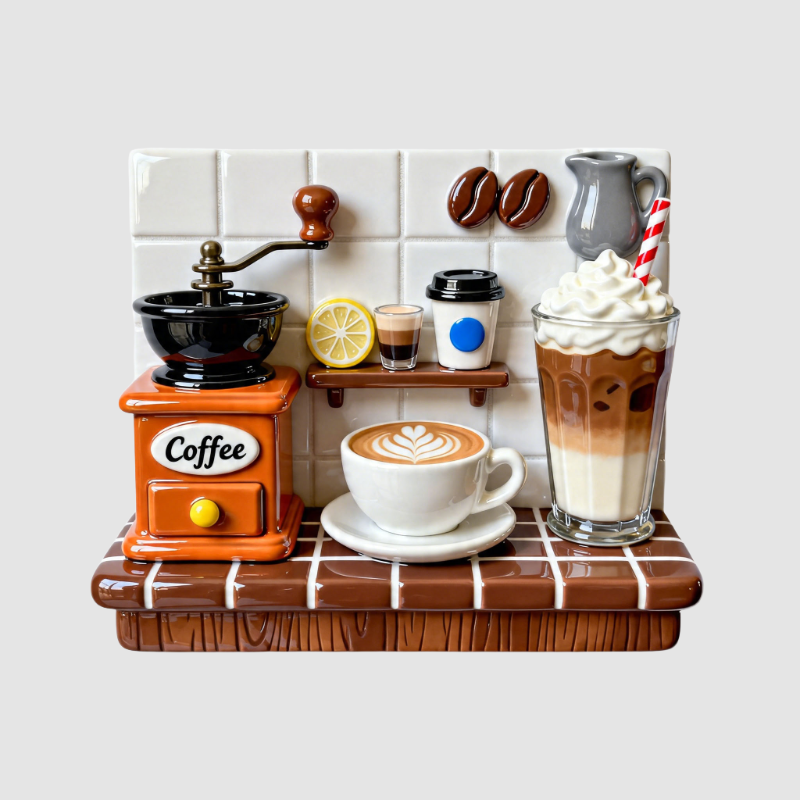 Coffee Theme 3D Resin Fridge Magnet Souvenir