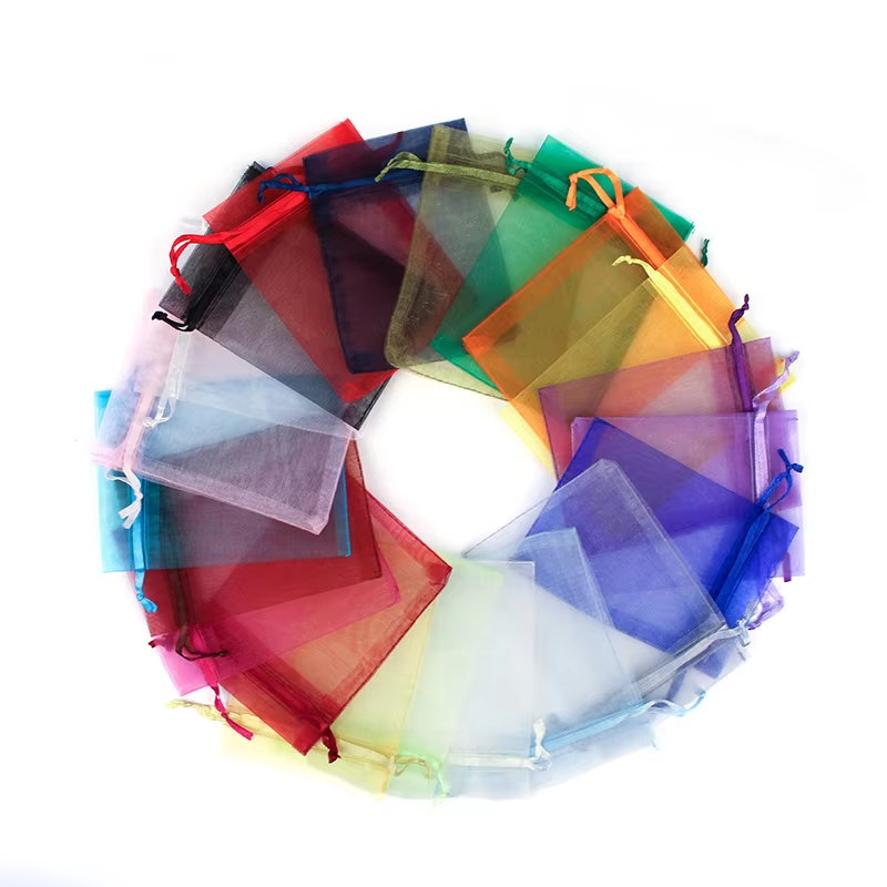 100pcs 5×7cm Portable drawstring gauze bags organza pouches Mosquito prevention jewelry accessories holiday decoration pouches