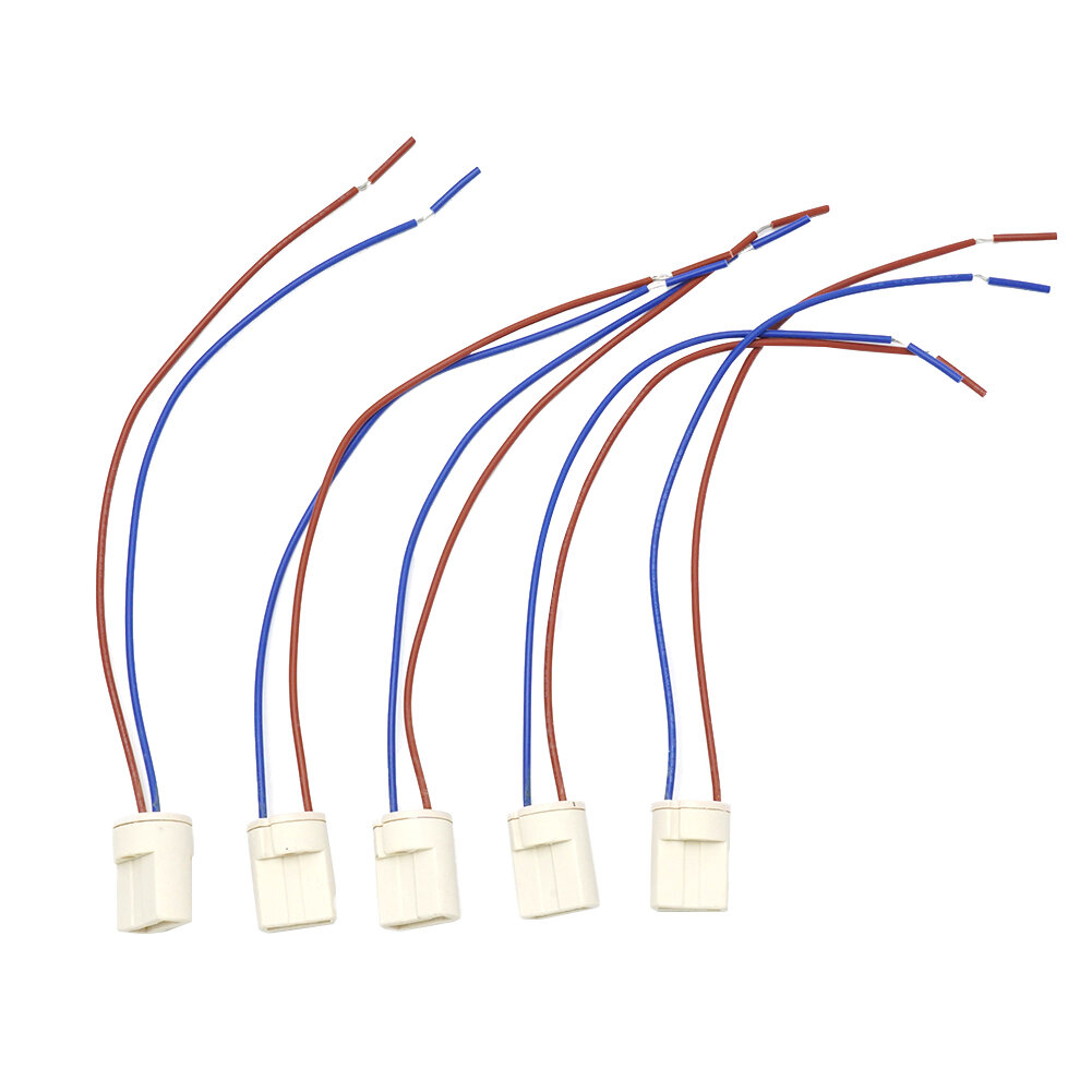 5pcs G9 Ceramics Aging Wiring Lamp Holder Base With Cable Bulb Socket Adapter For Halogen Lamp