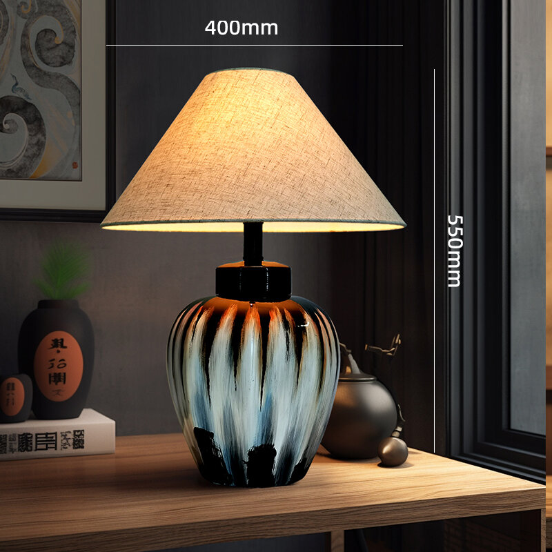 AIDENGHUI | Japanese Zen and New Chinese Vintage Ceramic Jar Table Lamp