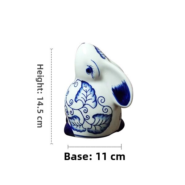 New Chinese Style Jingdezhen Ceramic Sculpture Animal Home Use Vintage Blue And White Porcelain Sealed Jar Decoration Piece