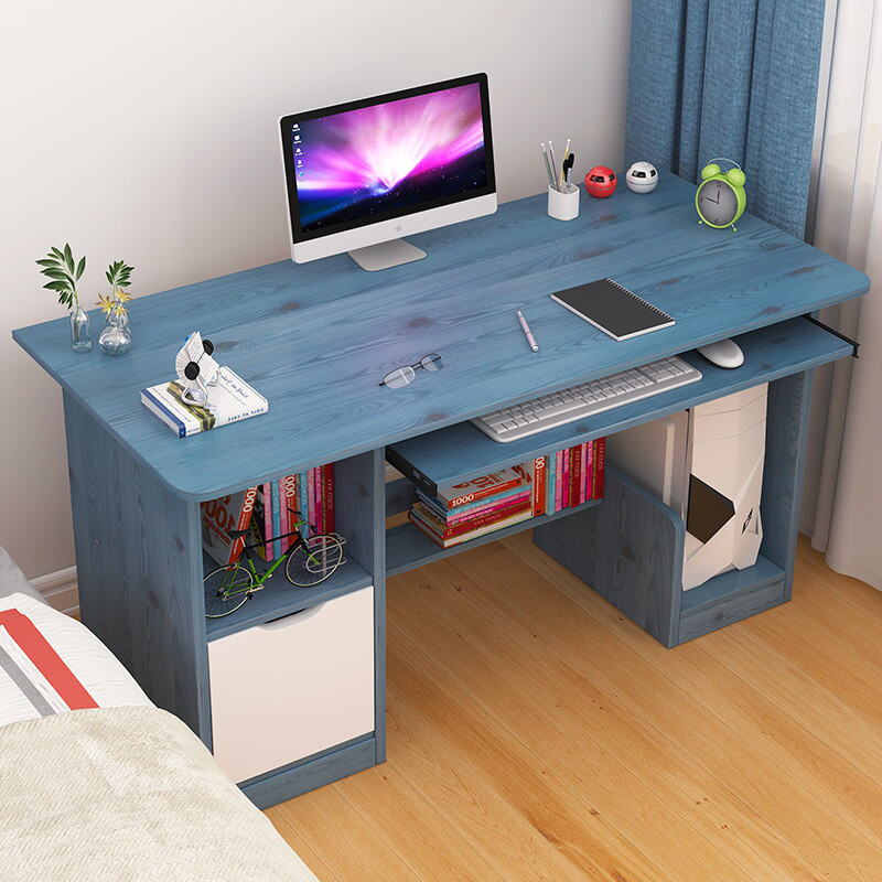 blue computer desk