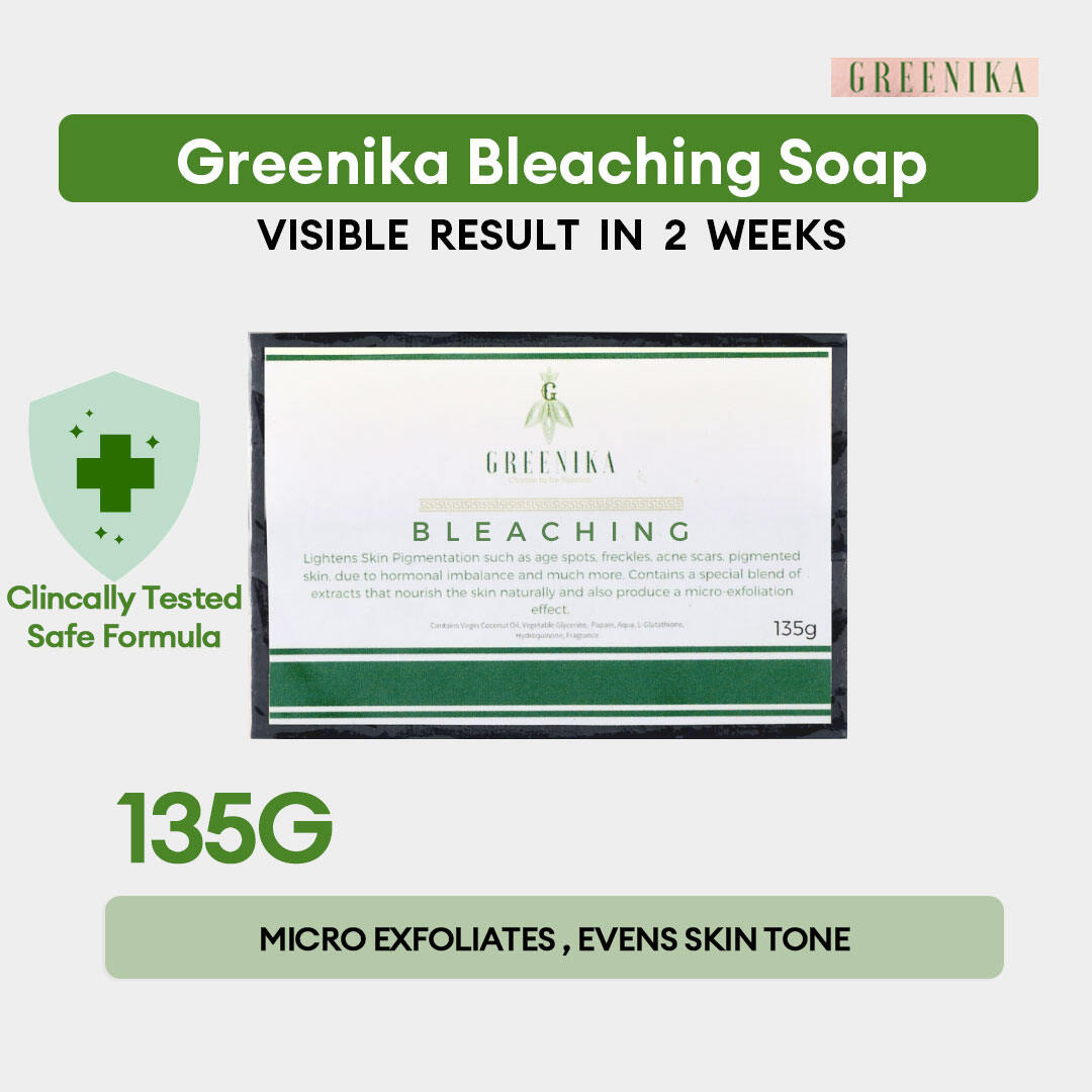 Greenika Glutathione Whitening Soap - Lightens Skin, Erases Blemishes