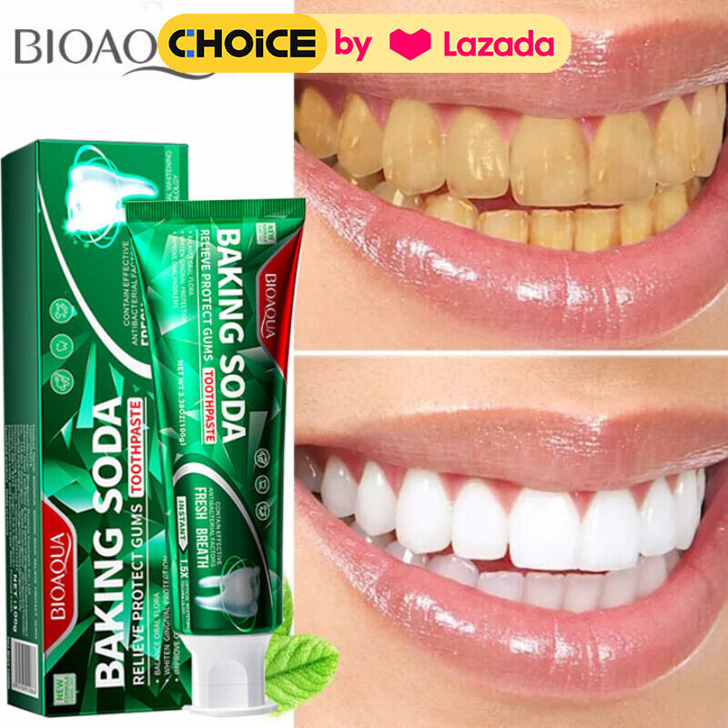 [Teeth whitening] Kem Đánh Răng BAKING SODA  TOOTHPASTE Dạng 100g Giúp Làm Trắng Răng Loại Bỏ Các Vết Ố Các Vi Khuẩn Có Hại Cho Răng Bảo Vệ Men Răng Hiệu Quả